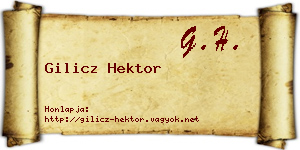 Gilicz Hektor névjegykártya